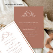 テラコッタ モノグラム ウェディング - 裏面に詳細 招待状