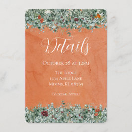 テラコッタ ユーカリ ワインレッド オレンジ 花 エンクロージャーカード