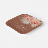 テラコッタ ラスティック パンパス フラワーズ ペーパープレート (傾斜あり)