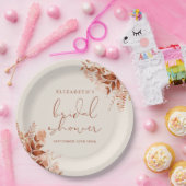 テラコッタ ラスティック フラワーブライダルシャワー ペーパープレート (パーティー)