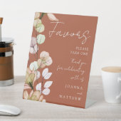 テラコッタ ラスティック ボーホー 透明 フラワーフェイバーズ 台座サイン (インサイチュ)