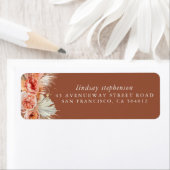 テラコッタ ラスティ フローラル パンパス グラス 秋のパーティー ラベル (インサイチュ)