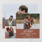 テラコッタ ラスト フォト セーブ・ザ・デート カード (正面/裏面)