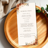 テラコッタ ラスト フォール フローラル ウェディング プログラム