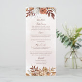 テラコッタ ラスト フラワー ボヘミアンフォール 葉 ウェディング メニュー (スタンド正面)