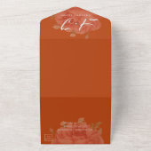 テラコッタ ラスト フローラル モノグラム プレtty ウェディング オールインワン招待状 (外側)