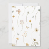 テラコッタ リトル ワイルドフラワー ベイビー シャワー 招待状 (裏面)