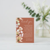 テラコッタ リュスティック フラワーフィールド 秋の結婚式 お礼 プレイスカード (スタンド正面)