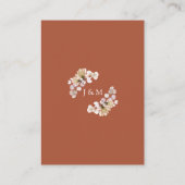 テラコッタ リュスティック フラワーフィールド 秋の結婚式 お礼 プレイスカード (裏面)