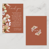 テラコッタ リュスティック フラワーフィールド 秋の結婚式 お礼 プレイスカード (正面/裏面)
