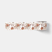 テラコッタ レッド ブーケ柄 紅葉 サテンリボン (正面)