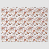 テラコッタ レッド ブーケ柄 紅葉 薄葉紙 (正面)