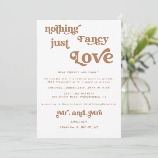 テラコッタ レトロ エロープメント フォト ウェディング 招待状 (スタンド正面)