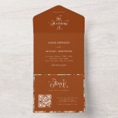 テラコッタ レトロ グルーヴィー ヒッピーフラワータイポグラフィー オールインワン招待状 (内側)