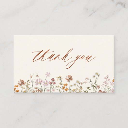 テラコッタ ワイルドフラワーベイビーシャワー 名刺 (正面)