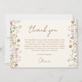 テラコッタ ワイルドフラワー ブライズシャワー サンキューカード (正面)