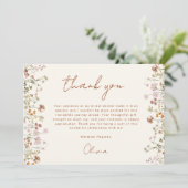 テラコッタ ワイルドフラワー ブライズシャワー サンキューカード (スタンド正面)