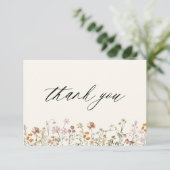 テラコッタ ワイルドフラワー ブライズシャワー サンキューカード (スタンド正面)