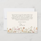 テラコッタ ワイルドフラワー ブライズシャワー サンキューカード (裏面)