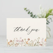 テラコッタ ワイルドフラワー ブライズシャワー サンキューカード (スタンド正面)