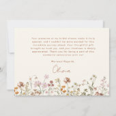 テラコッタ ワイルドフラワー ブライズシャワー サンキューカード (裏面)