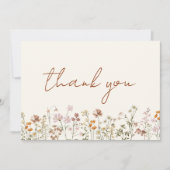 テラコッタ ワイルドフラワー ブライズシャワー サンキューカード (正面)