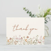 テラコッタ ワイルドフラワー ブライズシャワー サンキューカード (スタンド正面)