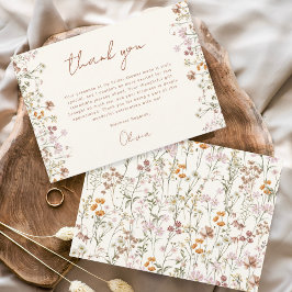 テラコッタ ワイルドフラワー ブライズシャワー サンキューカード