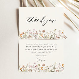テラコッタ ワイルドフラワー ブライズシャワー サンキューカード