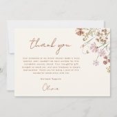 テラコッタ ワイルドフラワー ブライダルシャワー 感謝カード (正面)