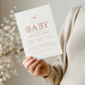 テラコッタ ワイルドフラワー ベイビーシャワー オールインワン 招待状