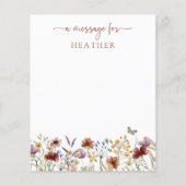 テラコッタ ワイルドフラワー メッセージ カード (正面)