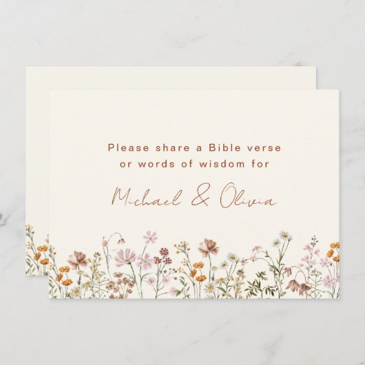 テラコッタ ワイルドフラワー 聖書の一節をシェアする サンキューカード (正面/裏面)