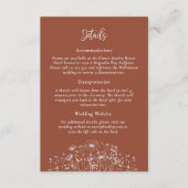 テラコッタ ワイルドフラワー QR コード 詳細 ウェディング エンクロージャーカード (正面)