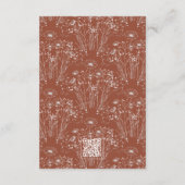 テラコッタ ワイルドフラワー QR コード 詳細 ウェディング エンクロージャーカード (裏面)