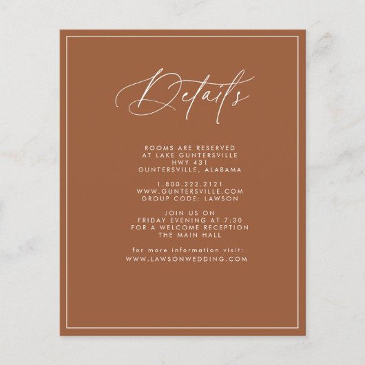 テラコッタ　予算詳細カード チラシ (正面)