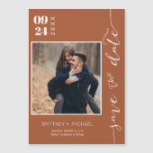 テラコッタ 写真付き結婚式日程のお知らせ (正面)