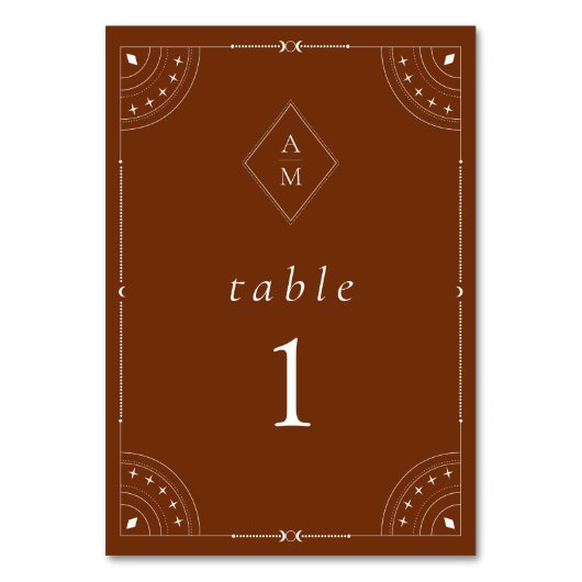 テラコッタ 天の月と星 テーブルナンバー (正面)