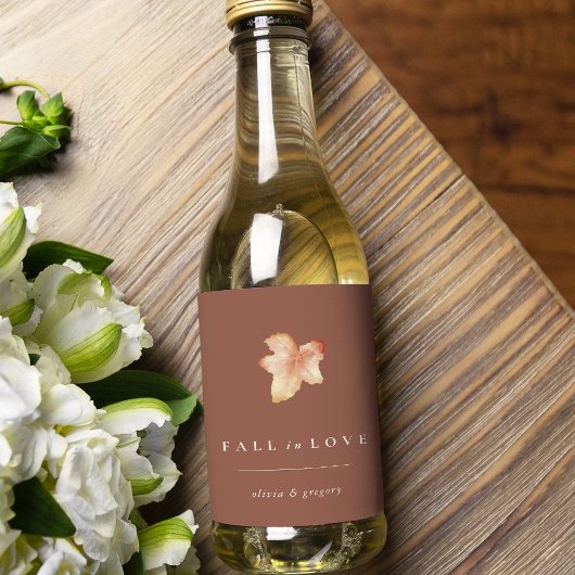 テラコッタ「恋に落ちる」秋の落ち葉 ワインラベル