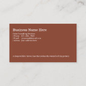 テラコッタ | 「暖かくて自然」 名刺 (裏面)