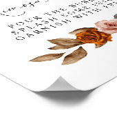 テラコッタ 焼きオレンジ色の ブライダルシャワーミモザバー ポスター (角)