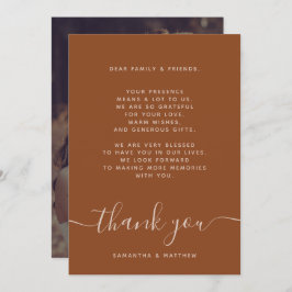 テラコッタ 結婚式 フォト 御礼カード サンキューカード