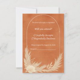 テラコッタ 結婚式 RSVP カード