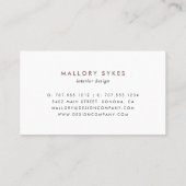 テラコッタ |署名モダンスクリプト 名刺 (裏面)