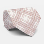 テラコッタ、赤面、クリームプレイド ネクタイ (ロール)