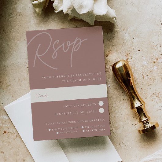 テラコッタ |透かし料理の選択 出欠カード