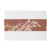 テラコッタ&金ゴールドロマンティックベルベットラグジュアリー結婚ズ 招待状ベリーバンド (裏面例)