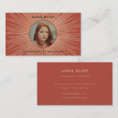 テラコッタ&金ゴールド日が差すことフレームアートデコ写真 名刺 (正面/裏面)