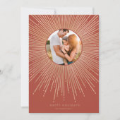 テラコッタ&金ゴールド日が差すことフレームアールデコ写真 シーズンカード (正面)