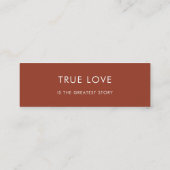 テラコッタ |錆び結婚式の引き出物ミニブックマークカード スキニー名刺 (裏面)